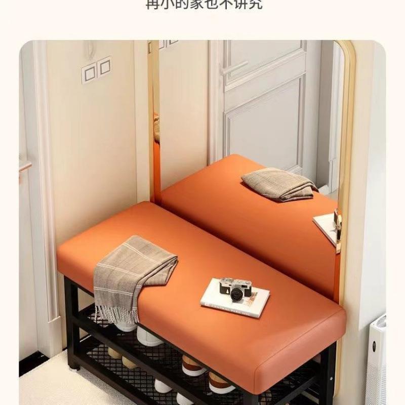 换鞋凳家用门口进门可坐式穿鞋凳玄关软包轻奢创意鞋柜长条凳鞋架