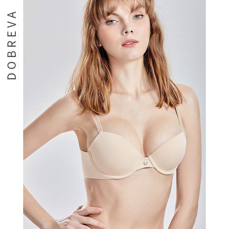 无痕光面内衣女夏细肩带大杯显小薄款欧美文胸两排扣低鸡心圆盘,女士内衣/男士内衣/家居服,文胸,淘宝优惠券,粉丝福利购,淘宝优惠卷
