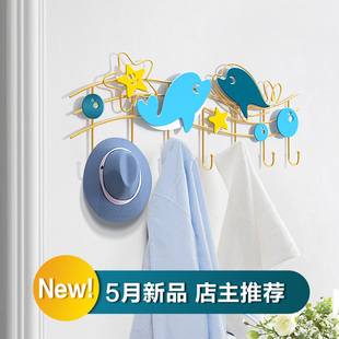 免打孔挂衣钩f进门玄关轻奢创意门后衣服挂钩入户门挂衣架壁挂墙
