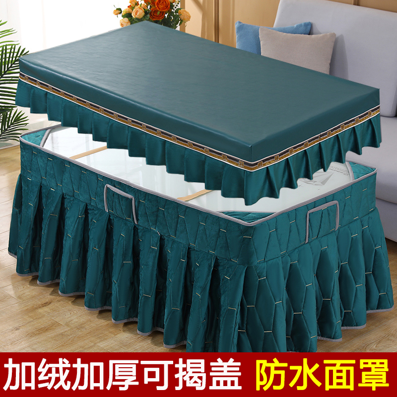 烤火桌罩套长方形新款加厚电取暖桌布茶I几电炉罩套烤火罩防水防
