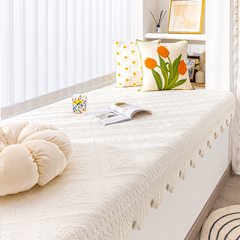 奶油风薄款飘窗垫窗台垫四季通用可拆洗2023新款阳台飘窗海绵定制