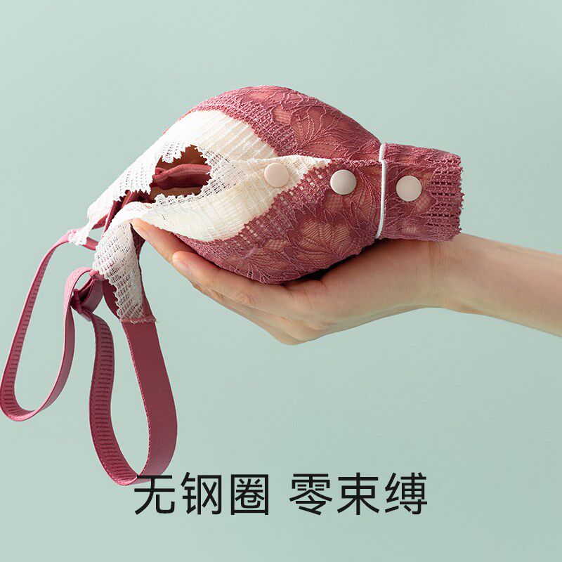 妈妈内衣前扣式中年妇女无钢y圈大码文胸夏季薄款蕾丝运动胸罩