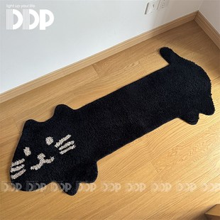 DDP手工e可爱卡通猫咪簇绒地毯床边毯宠物卧室衣帽间浴室地垫脚垫