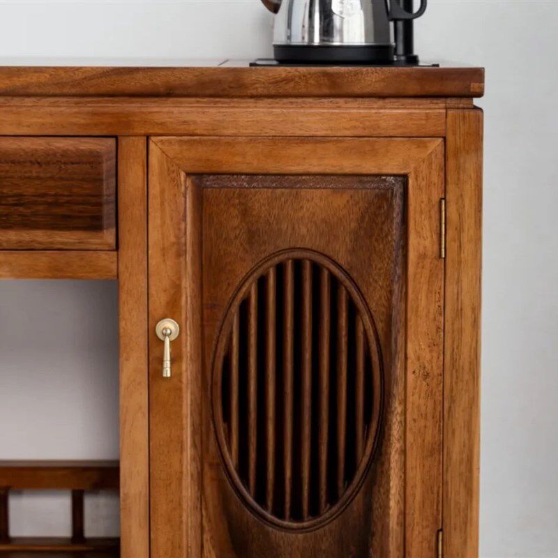 胡桃木茶水柜简h约实木餐边柜新中式可移动置物柜奥坎小茶车储物,商业/办公家具,办公茶水柜,淘宝优惠券,粉丝福利购,淘宝优惠卷