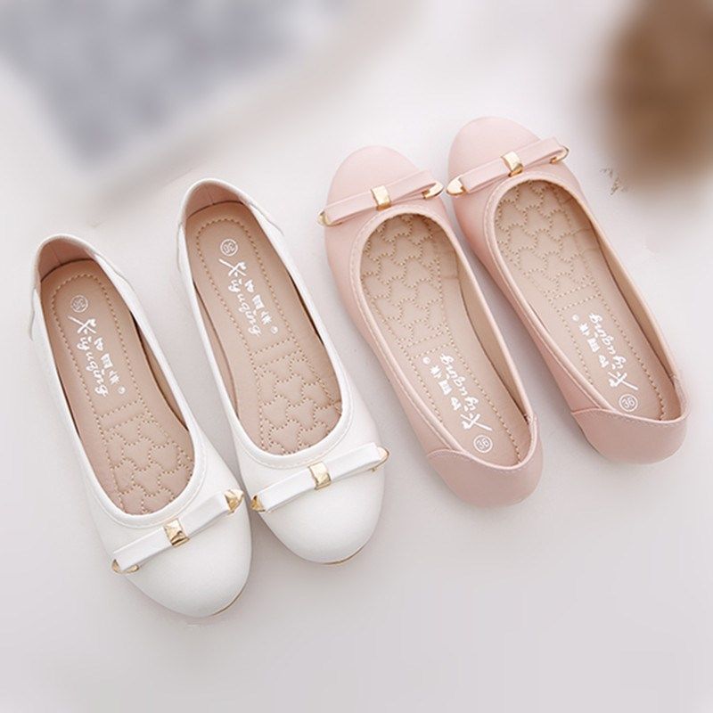 2024春秋f新款防滑平底浅口圆头软皮单鞋社会女学生百搭豆豆鞋瓢,女鞋,浅口单鞋,淘宝优惠券,粉丝福利购,淘宝优惠卷