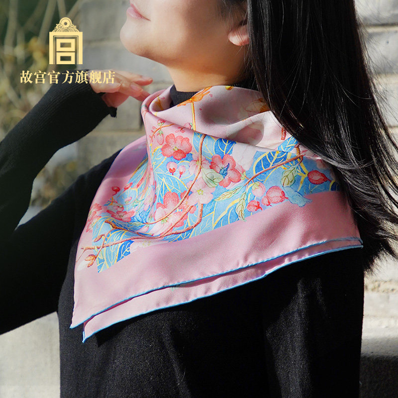 故宫繁花锦绣艺术方巾