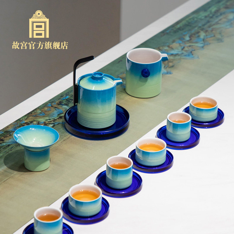 故宫 千里江山 茶具套装  17件套茶具礼品茶具茶杯教师节礼物