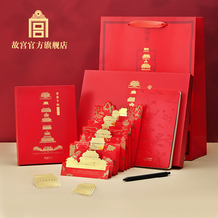 故宫紫禁中轴书签文具套装图片