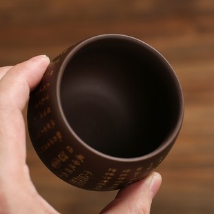 紫砂杯心经杯功夫茶杯陶瓷泡茶杯专用主人杯大号品茗杯小茶杯定制