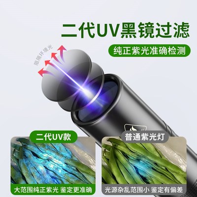 紫光灯鉴定果蔬检测波尔多液荧光剂蓝矾紫外线蓝光菜检测笔