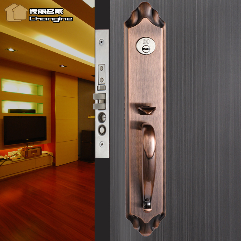 厂家直销304不锈钢实木门双开门美式家用豪华别墅防盗机械大门锁