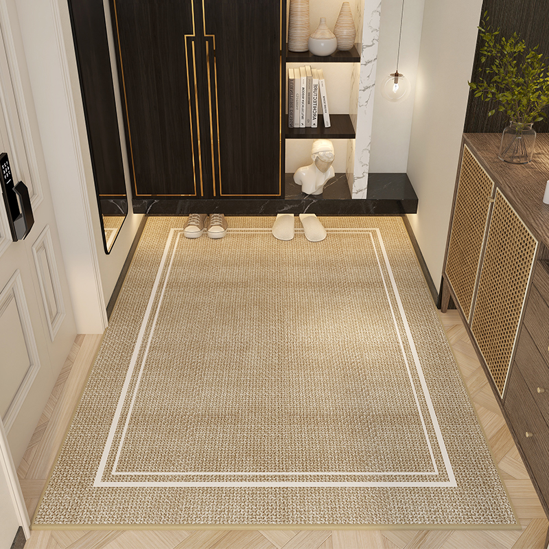 入户门地垫法式轻奢高级纯色客厅卧室地毯门垫进门口家用脚垫耐脏