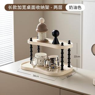 杯架置物架双层茶杯架茶具收纳架杯子沥水托盘家用桌面放水杯架子