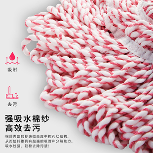 拖把自拧水家用客厅一拖净免手洗墩布懒人干湿两用布条地拖把 老式