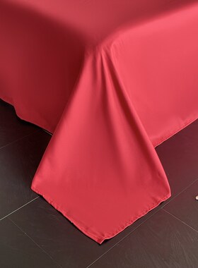 简约100c支长绒棉结婚喜庆四件套大红色刺绣婚庆被套床上用品4
