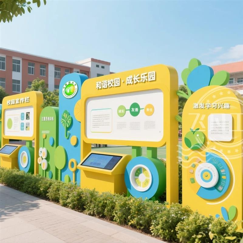 不锈钢挂墙宣传栏校园公示栏卡通造型公开栏幼儿U园公告栏广告牌
