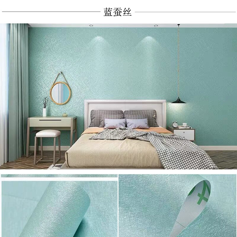 素色加厚自粘h墙纸卧室客厅温馨麻布纹墙贴防水防潮壁纸简约贴纸