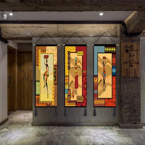 异域民族挂画非洲部落挂毯布艺酒店餐厅I青年旅社装饰画床头背景