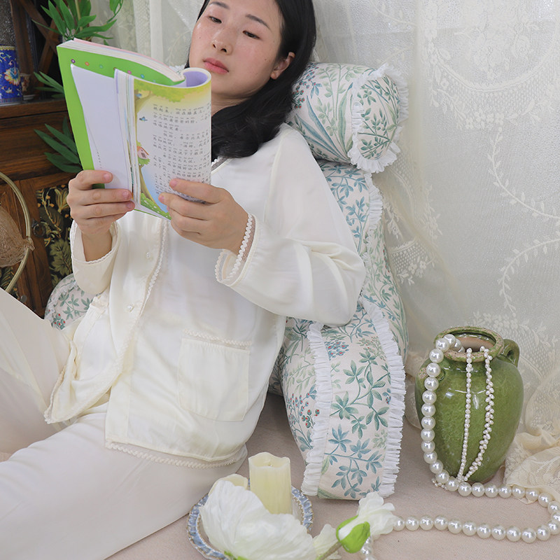 圆柱颈枕床头靠枕n大靠背垫沙发飘窗软包床上看书孕妇护腰靠垫
