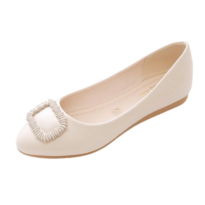 平底鞋女2025新款春秋女鞋百搭浅口豆豆J鞋夏妈妈鞋子软皮软底单,女鞋,浅口单鞋,淘宝优惠券,粉丝福利购,淘宝优惠卷