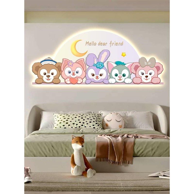 儿童房装饰画女孩房床头画卧室背景墙挂画L高级感公主房间装饰壁,家居饰品,现代装饰画,淘宝优惠券,粉丝福利购,淘宝优惠卷