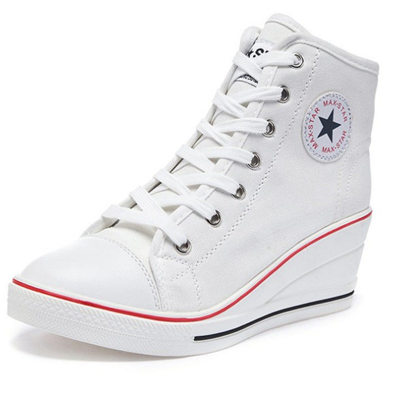 坡跟女学生内g增高厚底帆布鞋休闲拉链系带2022秋季新款高帮鞋子,女鞋,高帮鞋,淘宝优惠券,粉丝福利购,淘宝优惠卷