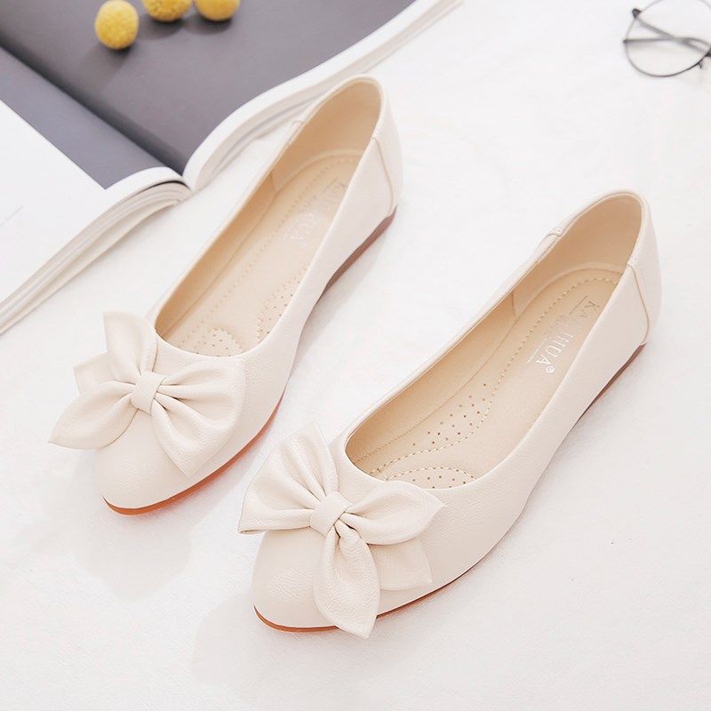 单鞋女2025新款春秋女鞋豆豆鞋B百搭妈妈子夏款软皮软底防滑平底,女鞋,浅口单鞋,淘宝优惠券,粉丝福利购,淘宝优惠卷