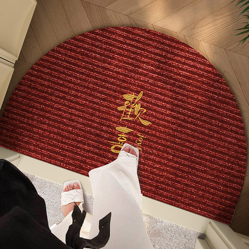 入户门地垫半圆红色n喜庆乔迁地毯大门口除尘脚垫门外家用进门门