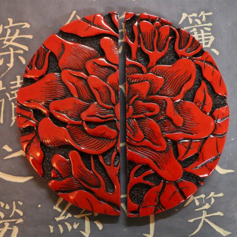 中式门拉手牡h丹花拉手二合一衣柜门橱柜门把手房门拉手 花影