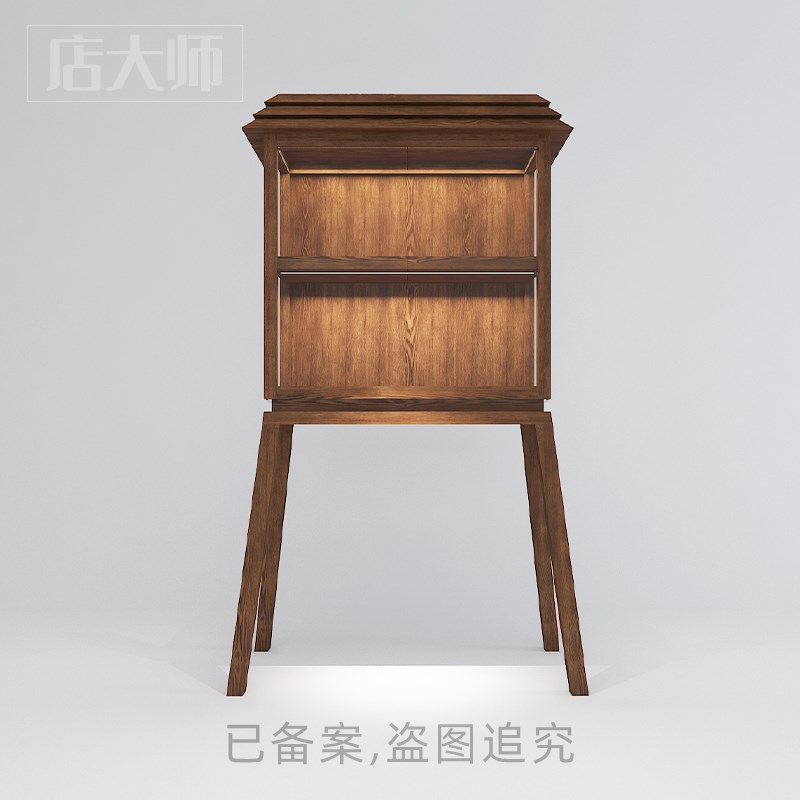 中古风珠宝首饰木质展示柜美容院化妆品产品置Q物柜陈列柜靠墙高