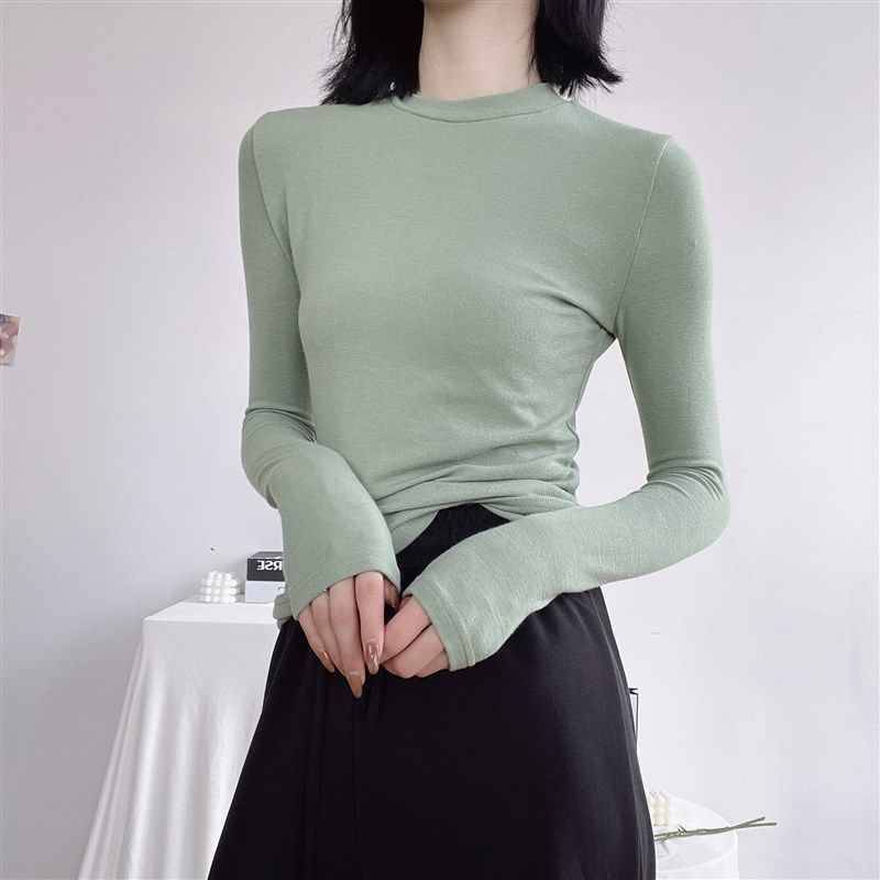 秋冬教师舞衣新款练功服女螺z纹棉半高领打底衫艺校学生基训服装