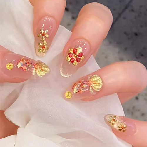 小红书同款中式上岸锦鲤美甲国风