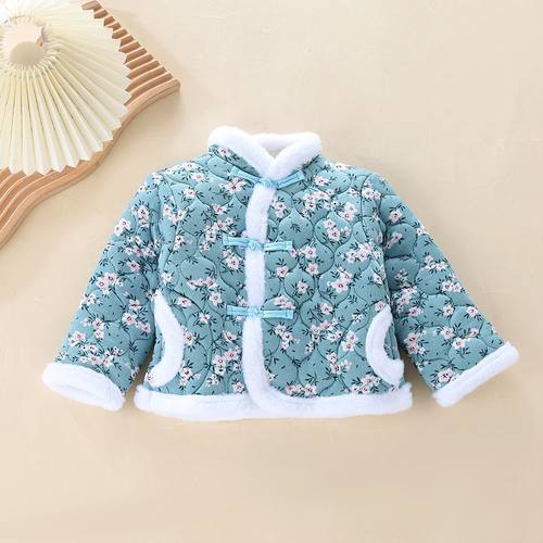 女童东北大花棉袄冬款儿童新年