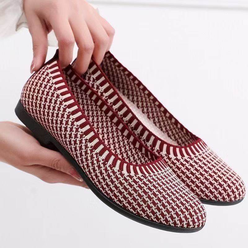 新款飞织女士单鞋老北京布鞋轻便透气一脚蹬妈妈鞋软底休闲鞋女鞋,女鞋,网面鞋,淘宝优惠券,粉丝福利购,淘宝优惠卷