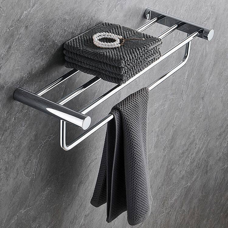 电镀锌合金浴巾架子卫生间单双杆挂件套装双层置物架浴室毛巾架