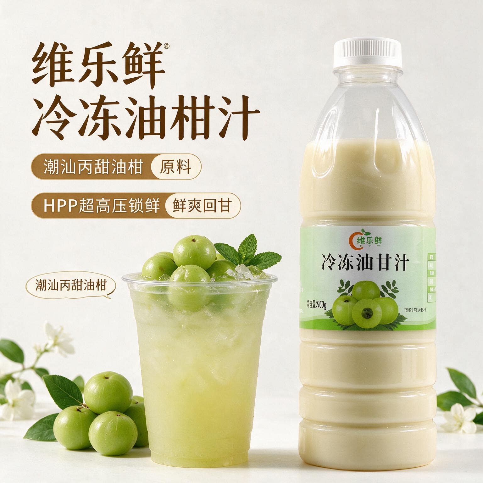 维乐鲜冷冻油甘汁余甘汁960g