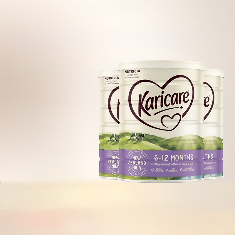 Karicare可瑞康2段900g官方正品新西兰进口6~12月婴幼儿牛奶粉3罐