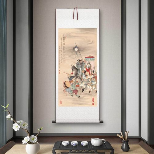 夏荆山《钟馗嫁h妹》客厅书房茶室装饰画挂画玄关水墨高清卷轴字