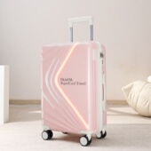 Famifa高颜值发光行李拉杆箱大容量密码 锁旅行箱多功能登机行李箱