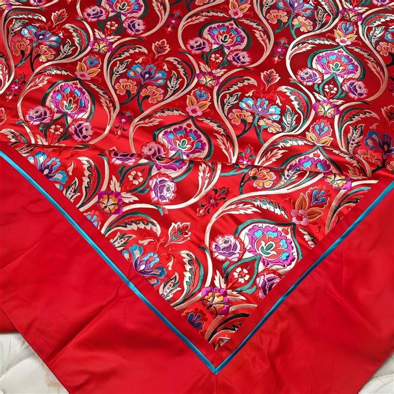 丝绸被面被套中国风喜庆复古结婚被罩云锦织锦缎单双人四季通用