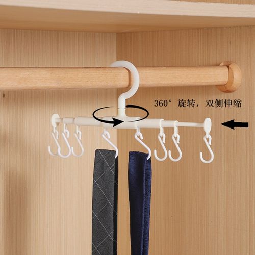 伸缩旋转帽子架无痕多夹子衣帽挂架家用宿舍衣柜内吊带整理收纳架
