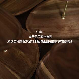 云川森复古双层实木玄关首饰收纳托盘中古风置物架可旋转展示架