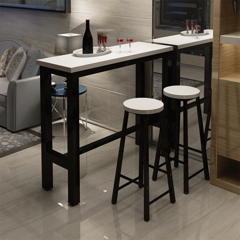 靠墙吧台桌酒吧桌椅组合家用阳台小台吧奶茶店长条桌窄桌子高脚桌