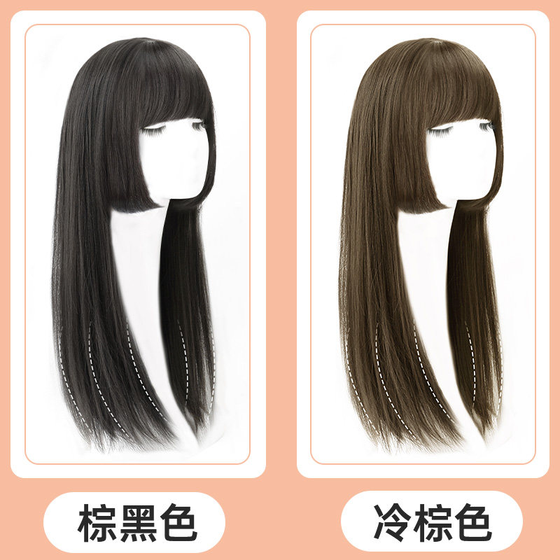 假发全头套女公主切自然仿全真人发新款日系姬发中长发微卷假发套