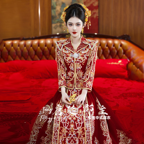 2025新款红色新娘显白秀禾服