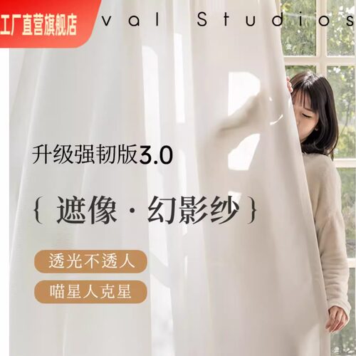 幻影纱窗帘透光不人防刮客