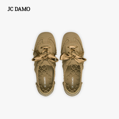 JCDAMO 2025秋季新款miu风蝴蝶结芭蕾鞋女舒适休闲单鞋时尚轻量化