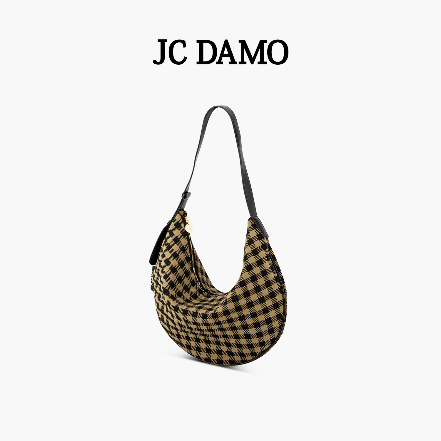 JCDAMO轻便复古小格子斜挎包