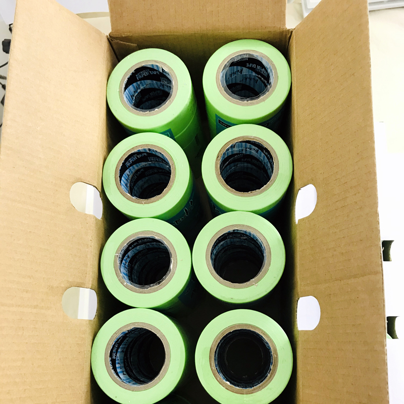 整箱弱粘性美纹纸胶布低粘度分色纸墙面装修绿色不留胶遮蔽纸