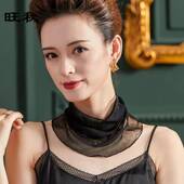 真丝防晒围脖女桑蚕丝假领子脖套防走光护颈夏季 遮阳丝巾高领